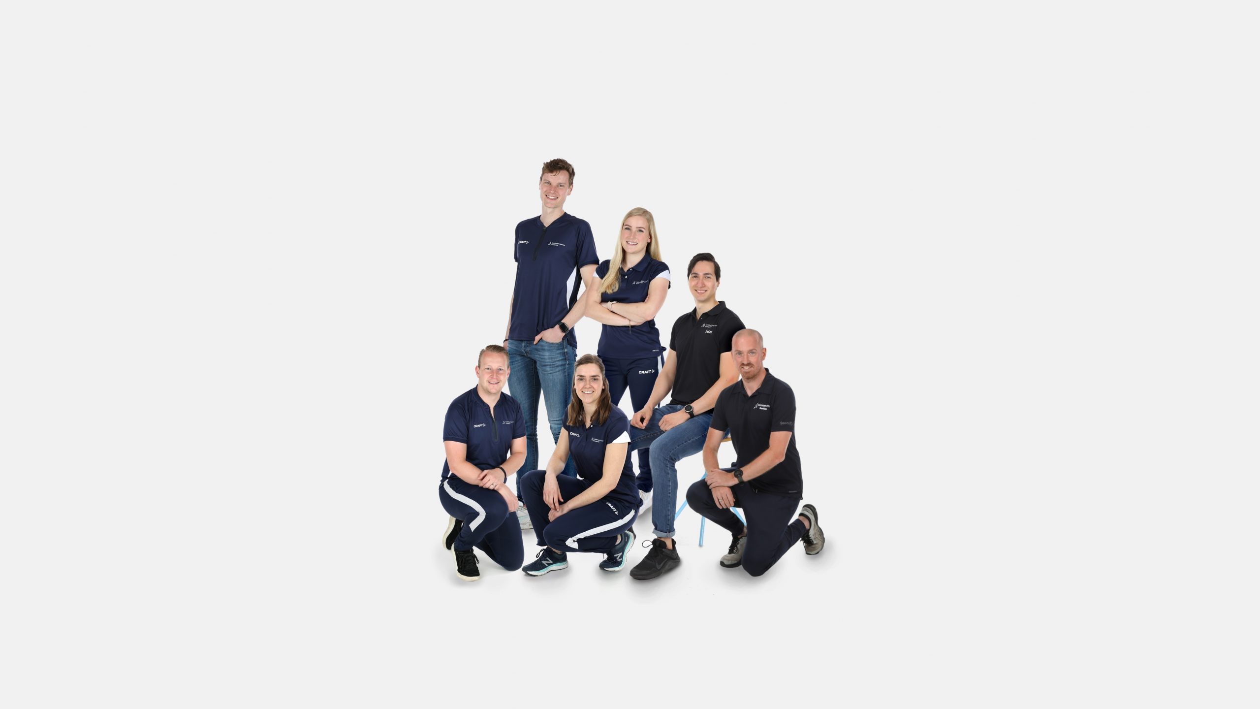 Het Fysiosportief team: Jean, Gertjan, Elleke, Marc, Blanca en Lars.